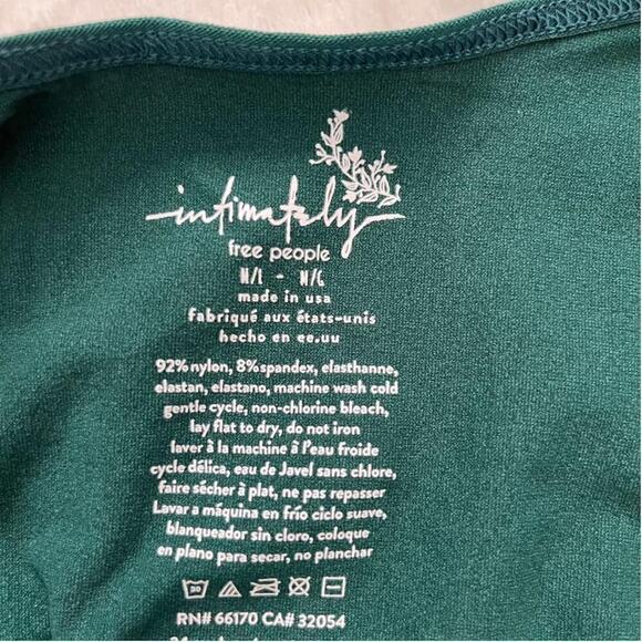 Free People Bodycon Split Neck Pullover Slim Mini Dress Green Women's Size M/L - Picture 5 of 5